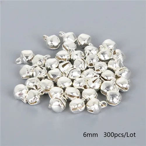 Silver 6mm 6/8/10/12/14 мм мини-Утюг колокольчики для фестиваля вечерние украшения/игрушки для рождественской елки украшения вам возможность самостоятельно украсить свой телефон ремесла домашнего декора аксессуары - Цвет: Silver 6mm