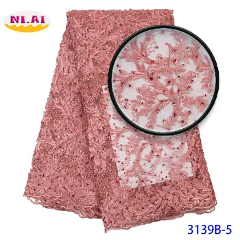 

aso ebi style nigerian red lace fabric 2019 high quality lace dentelle tissus haute qualit tulle Blush Pink MR3139B