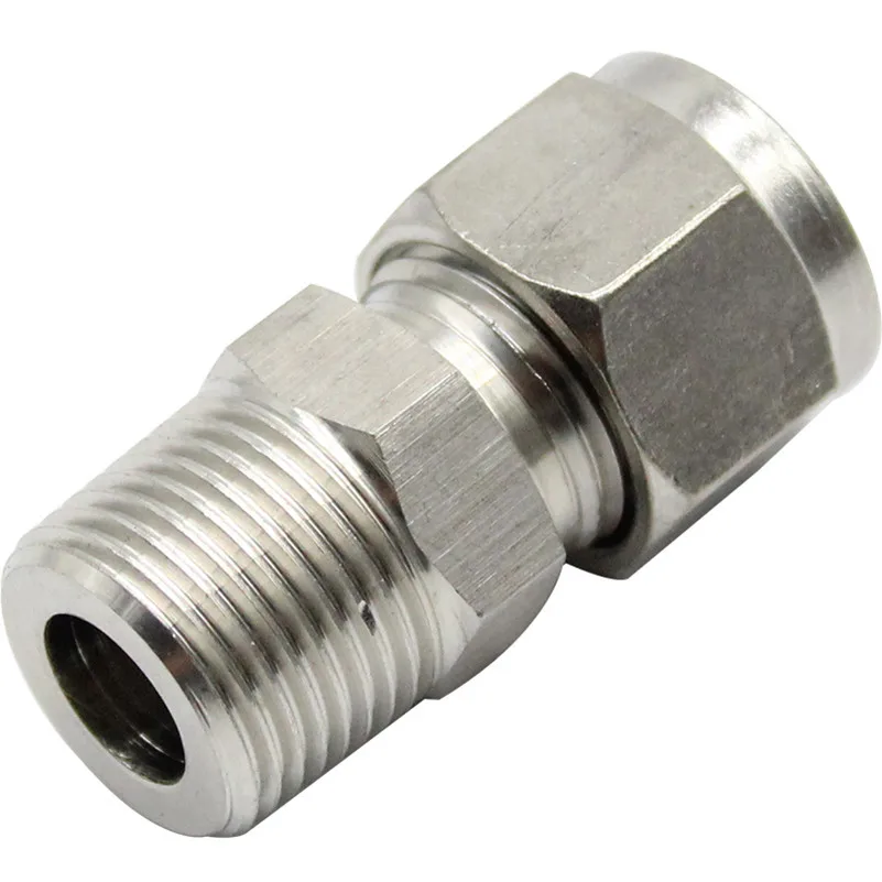 M10 M14 M16 M20 Metric Male Thread To 6mm 8mm 10mm 304 Stainless Steel Double Ferrule Pipe Fitting Union Tube Connector pipe fitting water pipe fitting hose pipe fitting