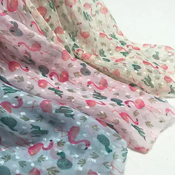 

Chiffon Cosplay Dress Swissdot Bird Printed Soft dress fabric swiss dot Tilda craft fabric dress material