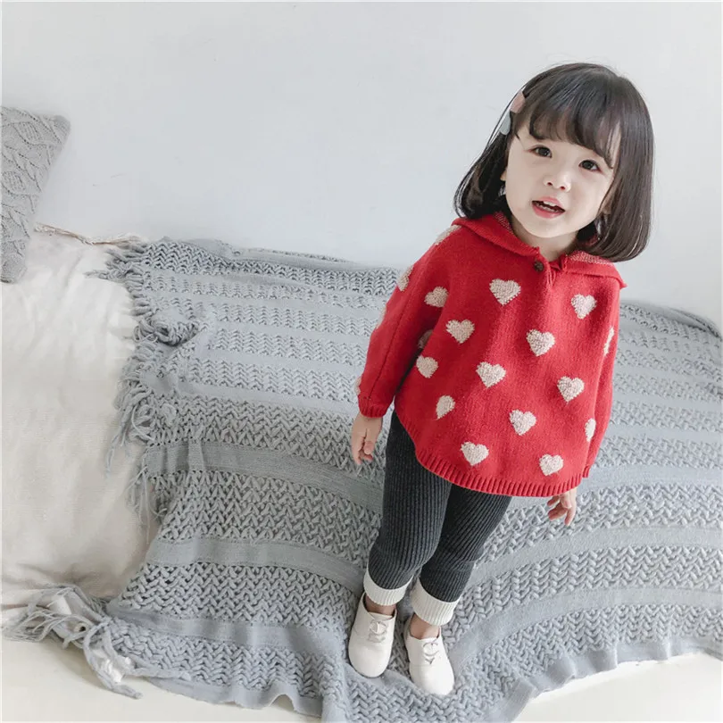 Baby Sweater For Girls Hooded Girls Cardigan Autumn Baby Girls Sweater Cloak Coat Knitted Baby Clothes For Girl Toddler Cardigan