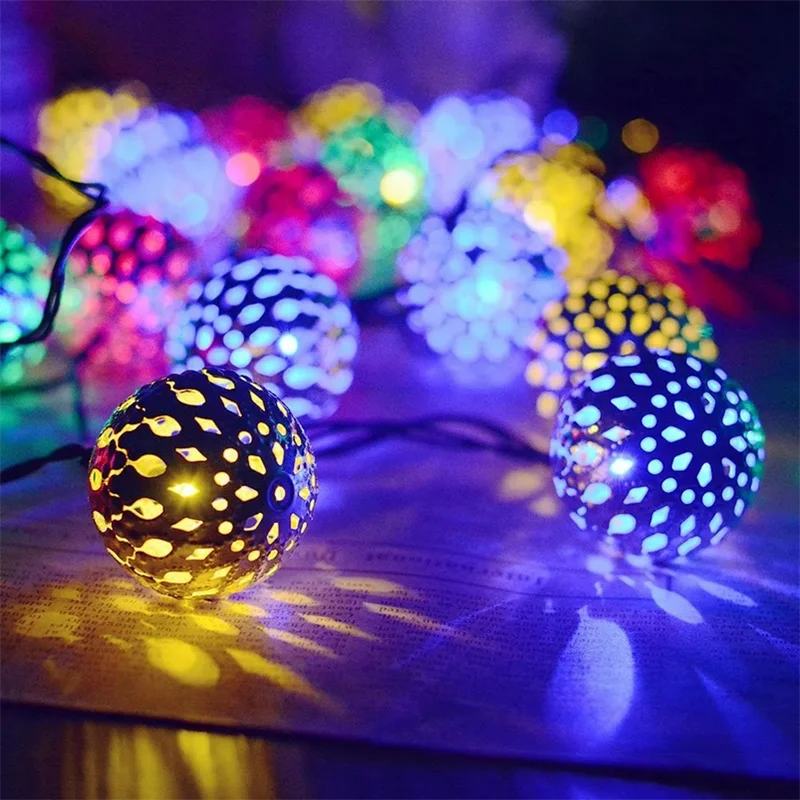 Multicolor globe string lights best sale