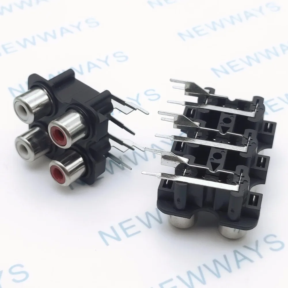 2 шт. красный и белый цвет 2 отверстия 3pin/4 отверстия 6pin/6 отверстий 9pin RCA Женский аудио-видео разъем AV концентрический разъем