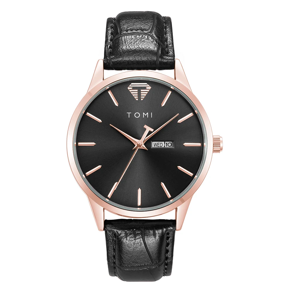 New Fashion Mens Watches Leather Strap Watch For Men Women Casual Quartz Clock Display Week/ Date Couple Watch Relogio Masculino