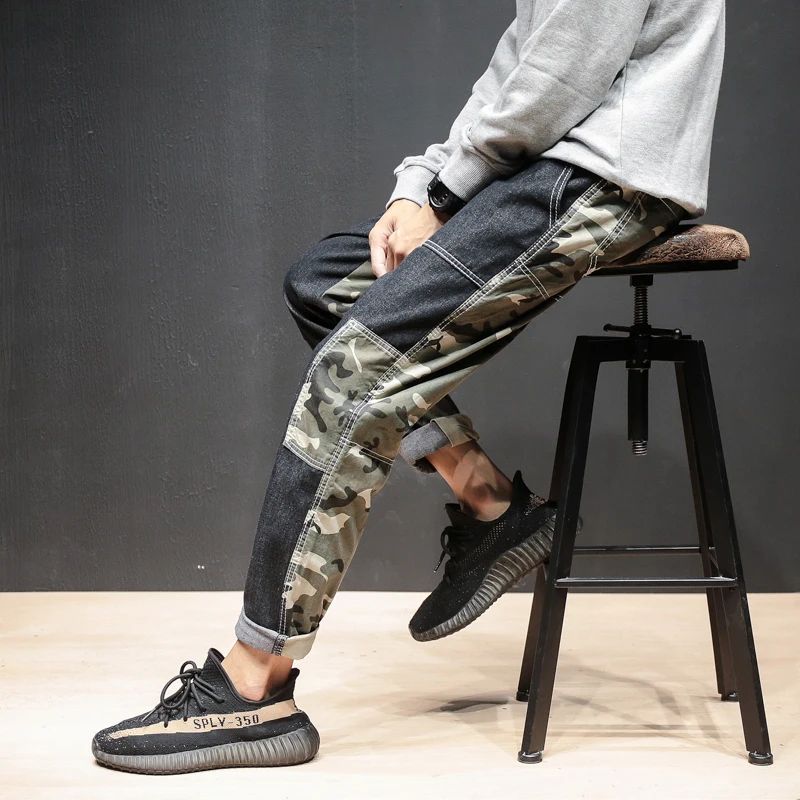 

2020 New High Quality Skinny Streetwear Joggers Hip Hop Cargo Trouers Punk Military Tactical Camouflage Harem Men Fashion Pants