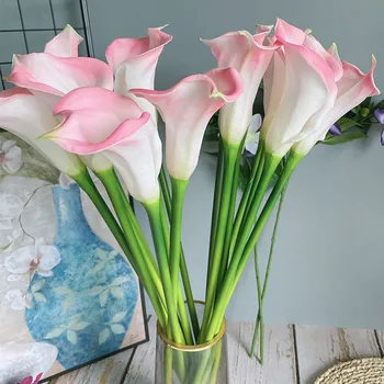 

Big long Calla lily branch real touch PU artificial flowers for home table decorations flores xmas decor
