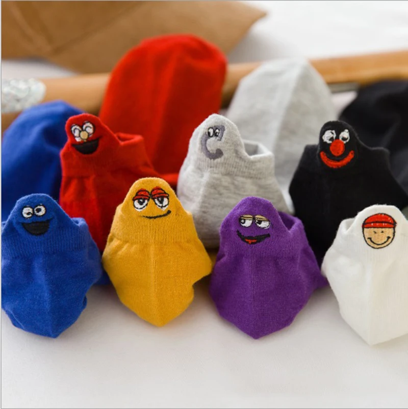 

Spring And Summer Korean Uulzzang Socks Female Tide Ins Funny Socks Shallow Mouth Socks Cartoon Heel Embroidery Breathable Socks