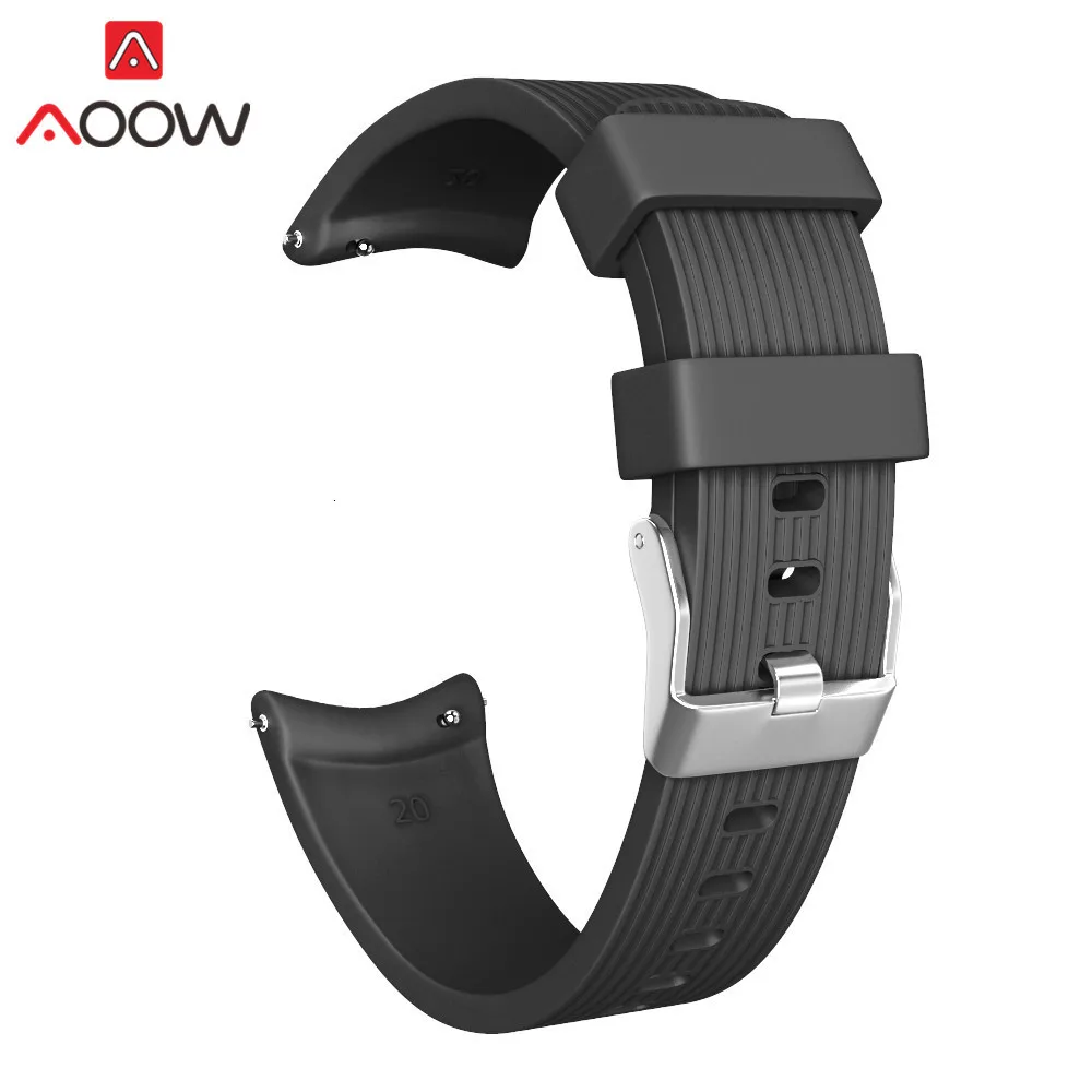 20 мм силиконовый ремешок для часов samsung Galaxy Watch Active 42 мм gear S2 SM-R810 SM-R500 полосатый резиновый спортивный браслет