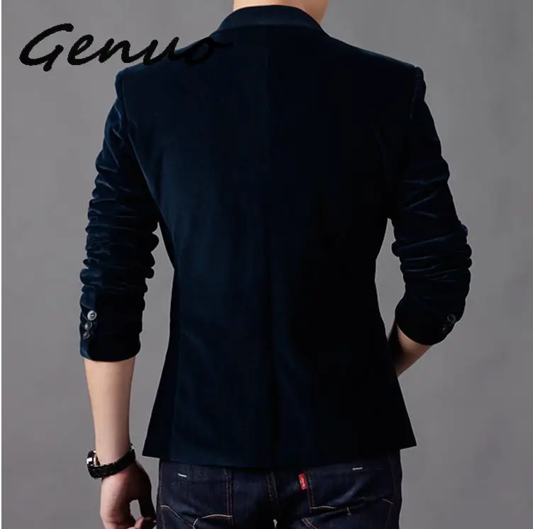 Genuo, новинка, мужской модный брендовый Блейзер, британский стиль, повседневный приталенный пиджак, Мужской Блейзер, Мужское пальто, куртка для мужчин