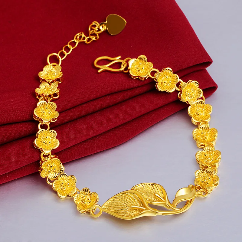Vietnam Placer Gold Titanium Plated Women's Flower Bud Head Thailand Bracelet Ornament | Украшения и аксессуары