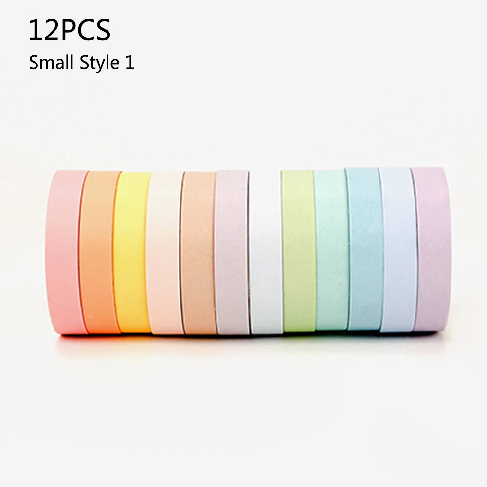 style 1 12 рулонов DIY Скрапбукинг наклейка этикетка планировщик руководство декоративная бумага маскирующая лента школьные принадлежности Канцтовары - Цвет: style 1