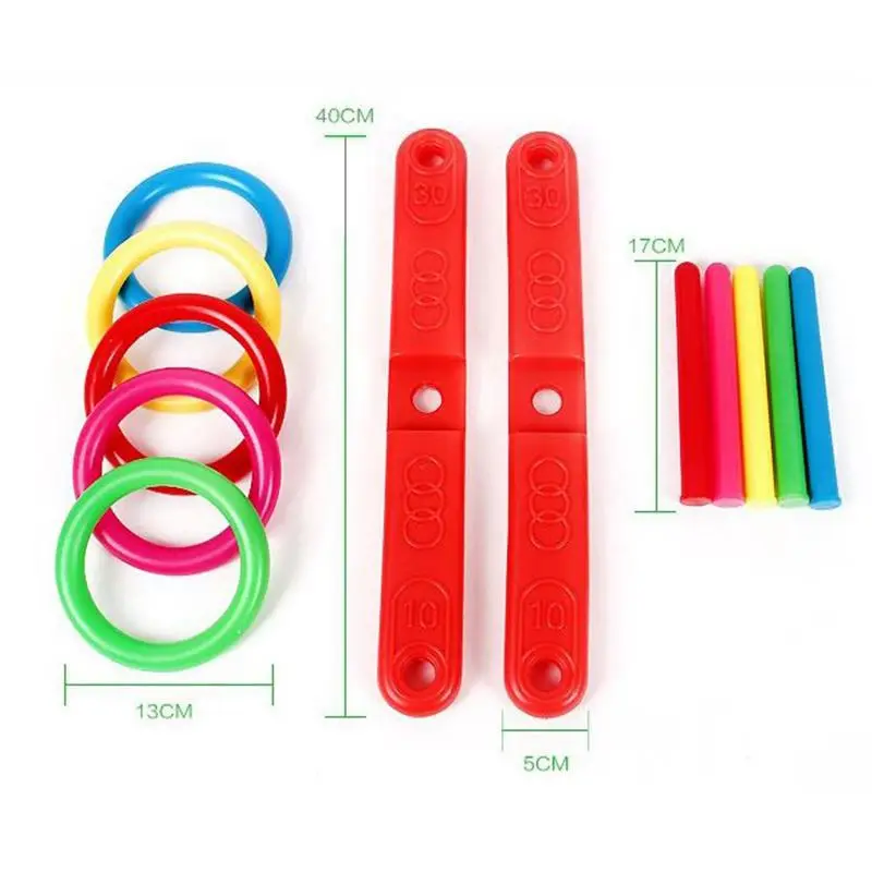 Кольцо бросок игра Quoits Hoopla набор колышки веревка мишень Дети Сад Вечерние