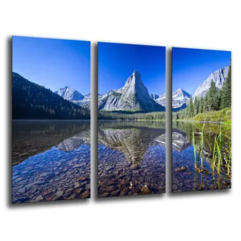

Landscape Lake Nature photo print on wood, modern picture decorative 26118
