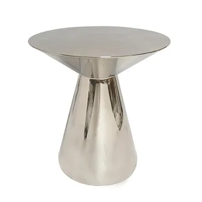 Современный столик в скандинавском стиле из нержавеющей стали и титана, небольшой журнальный столик, диван-светильник для маленькой квартиры, роскошный Угловой Столик - Цвет: silver plished
