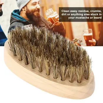 

Men Soft Beard Brush Mustache Comb Oval Bamboo Wood Handle Shaving Comb Beard Shaping Massage maquiagem Beauty Care