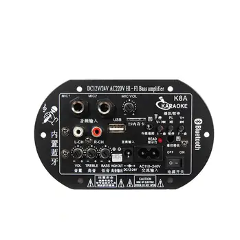 

DC 12V 24V 220V Dual Microphone Bluetooth Amplifiers Subwoofer Amplifier Board DIY