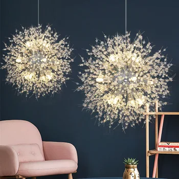

Modern LED Crystal Chandelier Light Pendant Hanging Lamp Dandelion Cristal Chandelier Lighting for Living Dining Room Decoration