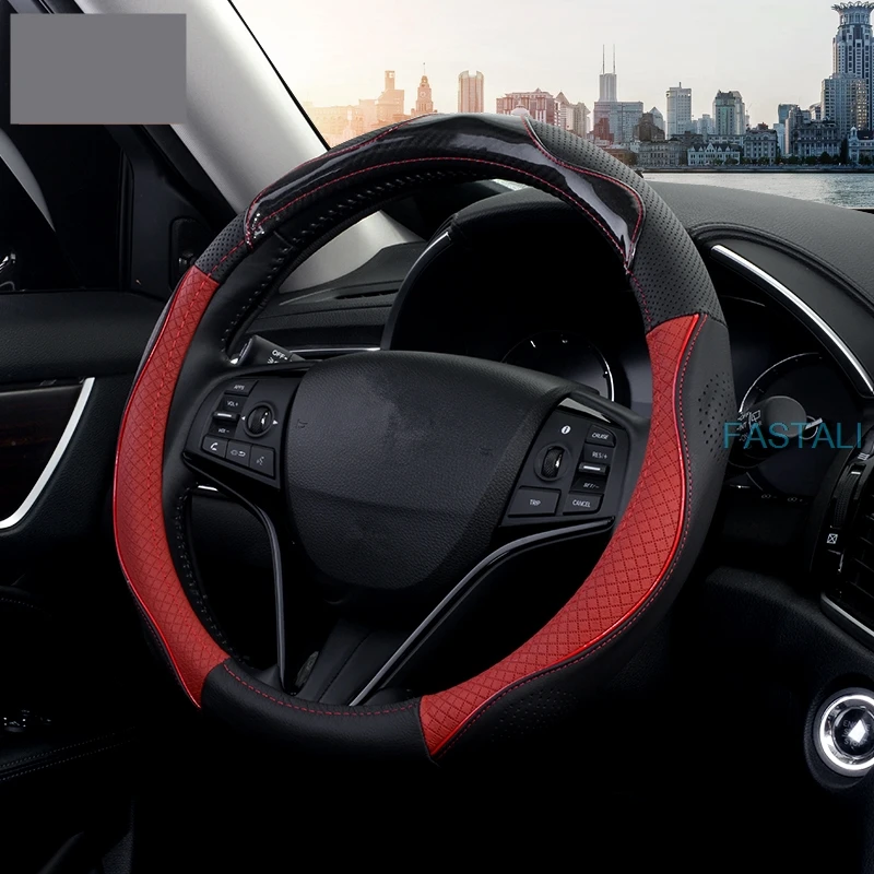 Для Honda FIT JAZZ- кожаный чехол на руль четыре сезона универсальный кожаный чехол на руль Нескользящие автомобильные запчасти