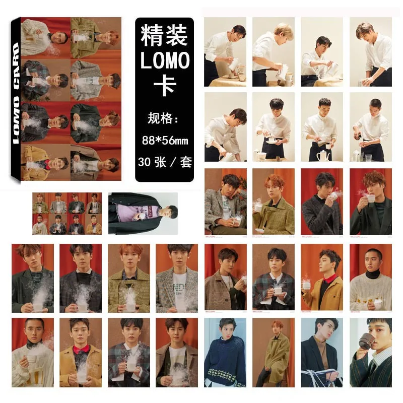 30Pcs/set KPOP EXO Photocard Team 11 Album Universe The War Collection HD kpop EXO Photo Card Self Made LOMO Card - Цвет: EXO 07