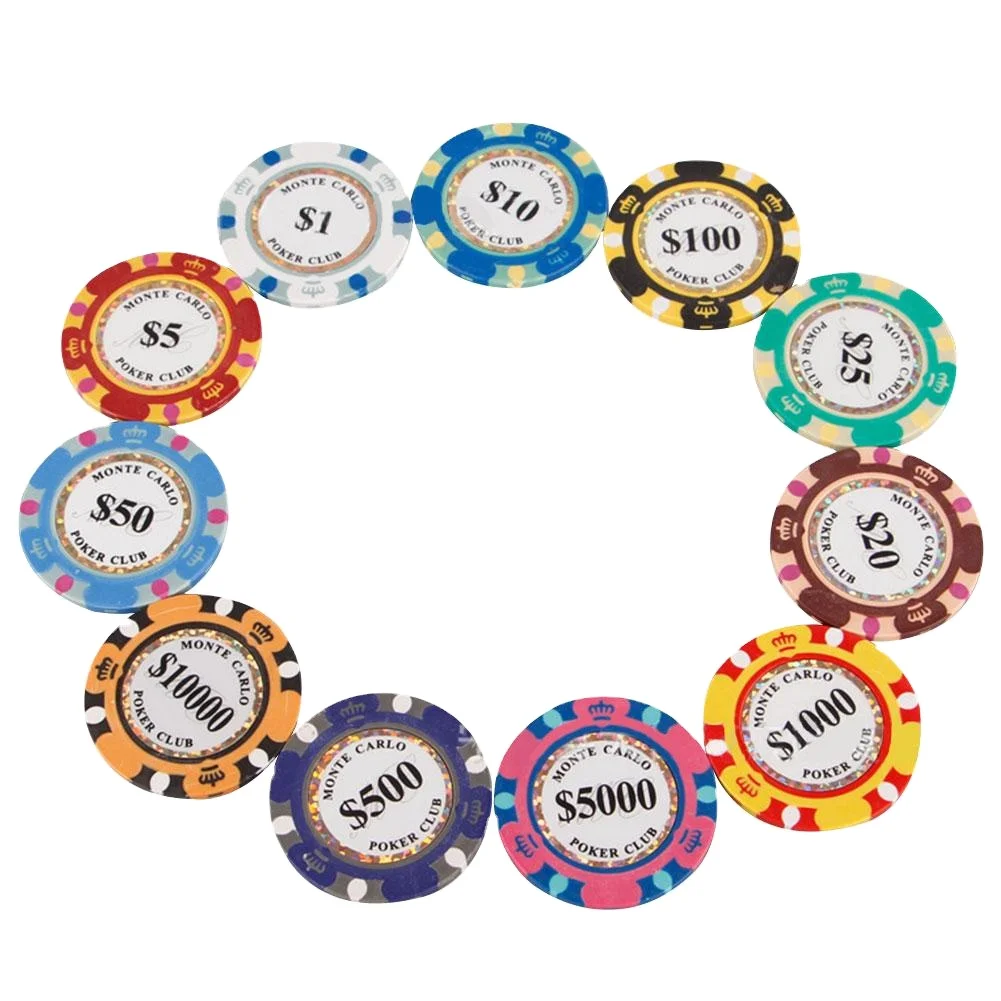 

10pcs/lot Clay Poker Chips 14g Set Casino Coins 40mm Coin Poker Chips Entertainment Monte Dollar Carlo Coins Dropshipping