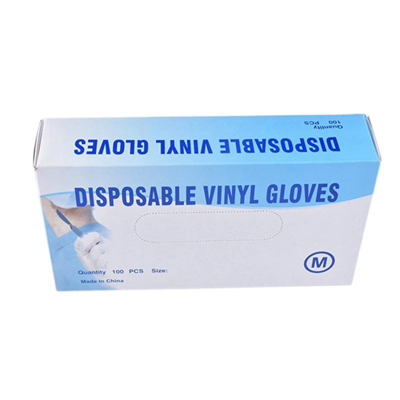 

Transparent Pvc Gloves Powder-Free Oil-Proof Food Processing Beauty Salon Nails Household Thick Clean Disposable Gloves 100 Piec
