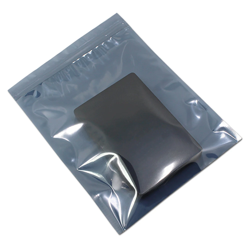 100Pcs Antistatic Mylar Foil Storage Bag Zip Lock ESD Reusable Resealable Anti Static Pouches for Electronic Accessories Package