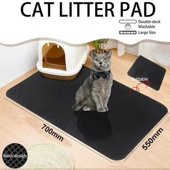 

Home Pet Waterproof Double-Layer Cat Litter Mat Trapper Foldable Pad Pet Rug Cat and Dog Massage Cushion Pet Supplies
