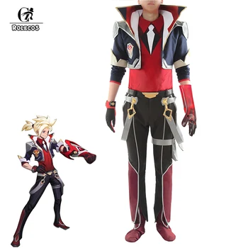 

ROLECOS Game LOL Ezreal Cosplay Costume LOL Battle Academia Ezreal Cosplay Costume Men Uniform Full Set Outfit