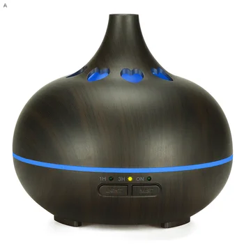 

150ml Ultrasonic Air Humidifier Aroma Essential Oil Diffuser with dark Wood Grain 7 Color Changing LED Lights air humidifier