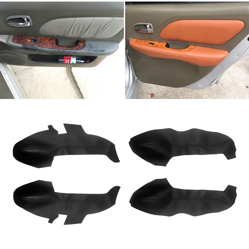 Car Door Panel Cover Soft Leather Door Panel Cover For Hyundai Sonata 2004 2005 2006 2007 2008 Car-styling Door Armrest Panel Skin Cover Sticker Trim