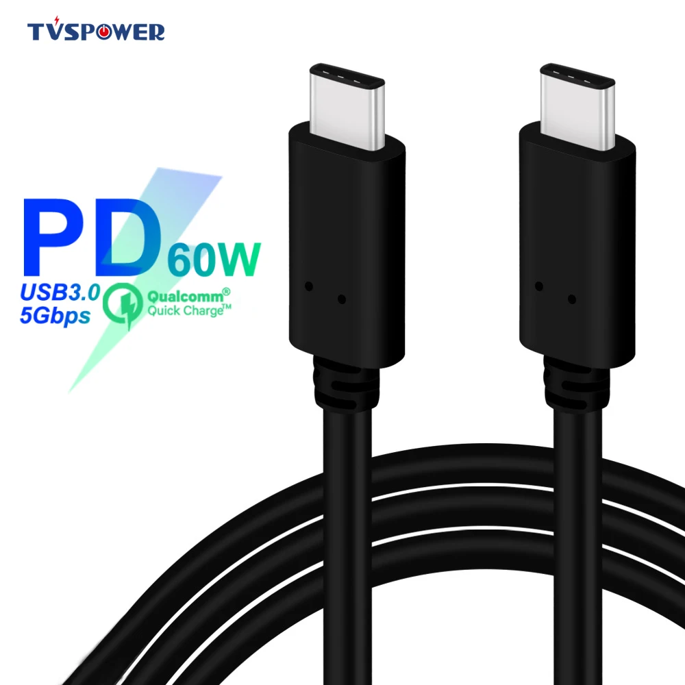 PD 60 Вт 3A 5 0 Гбит/с USB Type C кабель для быстрой зарядки и передачи данных QC 3 QC3.0 шнур
