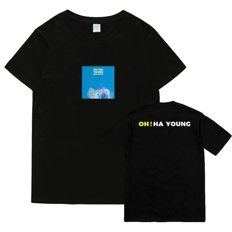 

New arrival kpop apink hayoung album oh ya young same printing t shirt unisex summer o neck short sleeve t-shirt 2 styles