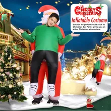 Рождественский костюм, надувной костюм Санта Клауса, костюм обнимающих людей, карнавальный костюм для взрослых, вечерние костюмы на Хэллоуин