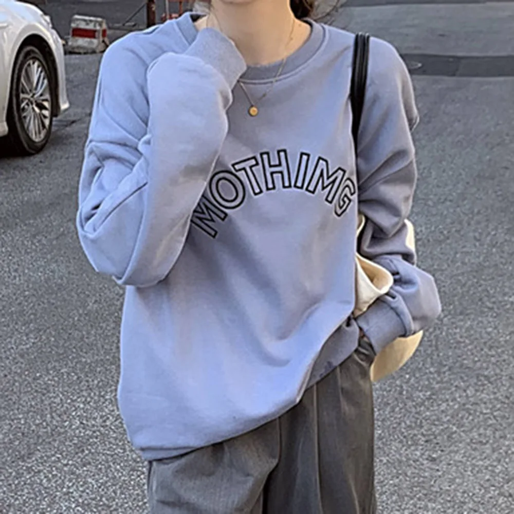 

Hoodies For Women Sweatshirt 2020 Autumn Spring Outwear Letter Round Neck Pullover Fashionable Casual Style Print Loose