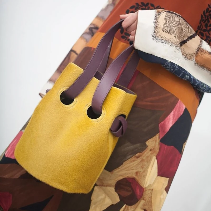 

Vintage Retro Bucket Bags Women Solid Pattern Fashion Handbag Capacity Shoulder Bags Ladies clutch bag Designer Bag For Women