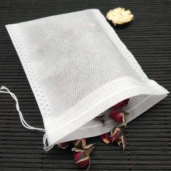 

Tea Bags 50Pcs/Lot Empty Scented Drawstring Pouch Bag 6*8CM Seal Filter Cook Herb Spice Loose Coffee Pouches Tools