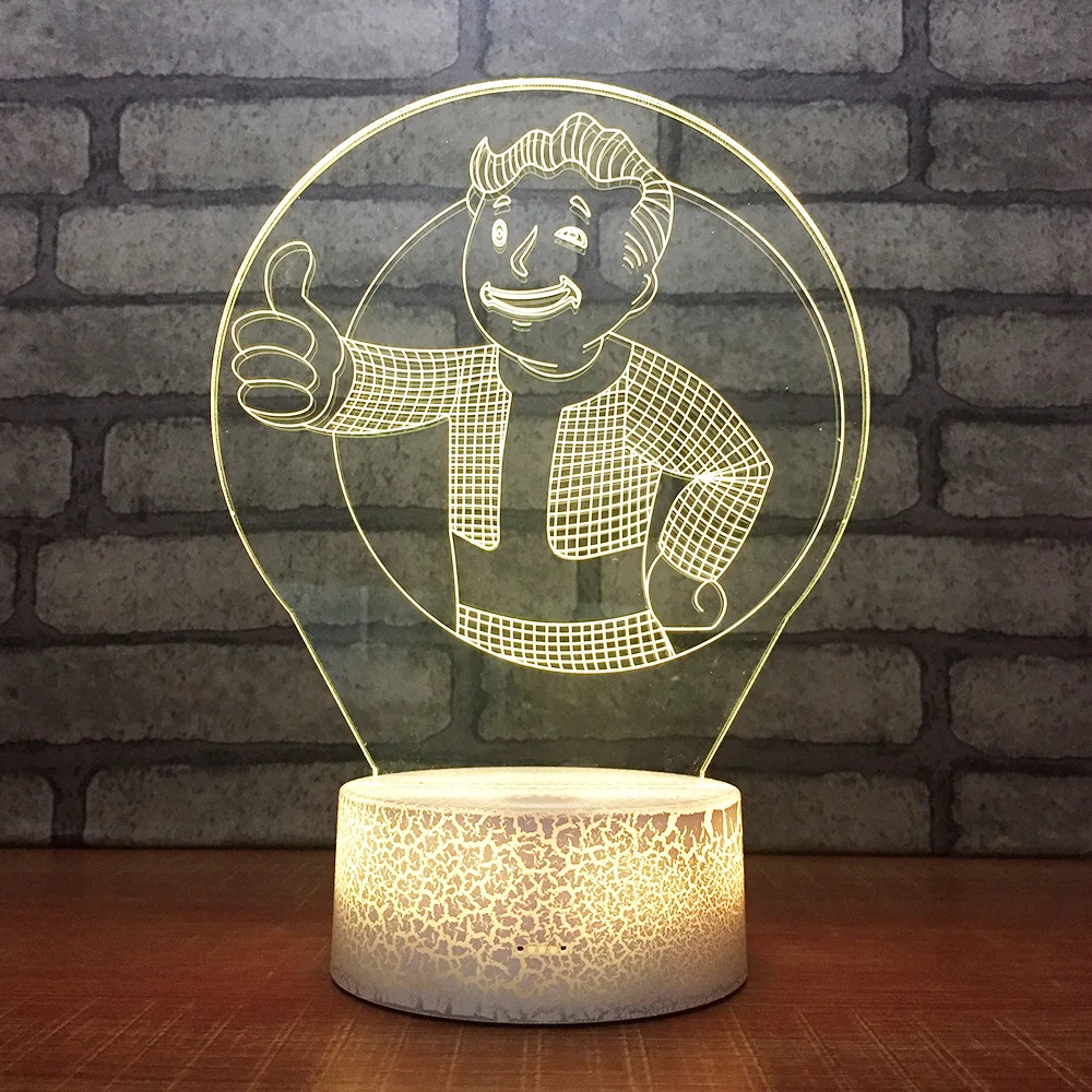 Fallout светодиодный RGB Ночной светильник 7 цветов Настольный 043 экшн фигурка из ПВХ
