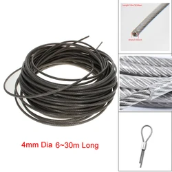 Otmro – câble métallique Flexible en acier inoxydable 304, 4mm de diamètre, 6 à 30m de Long, recouvert de PVC, pour pêche et levage 
