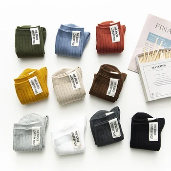 

Japanese Women Socks Cotton Drawstring Socks College Style Cloth Label Color Pile Women's Socks Net Red Long Socks Harajuku