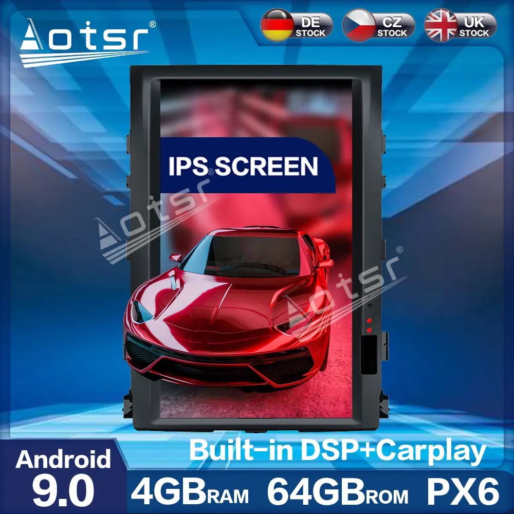 Автомобильный мультимедийный плеер aports Tesla Style PX6 Android 9 64 ГБ GPS навигация для Toyota land