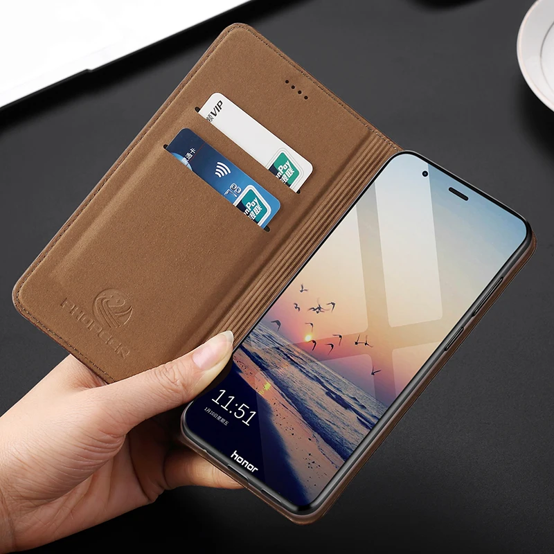 Custodia Honor 10X Lite In Pelle PU Con Porta Carte - Fodero Magnetico Con Farfalla Rosa
