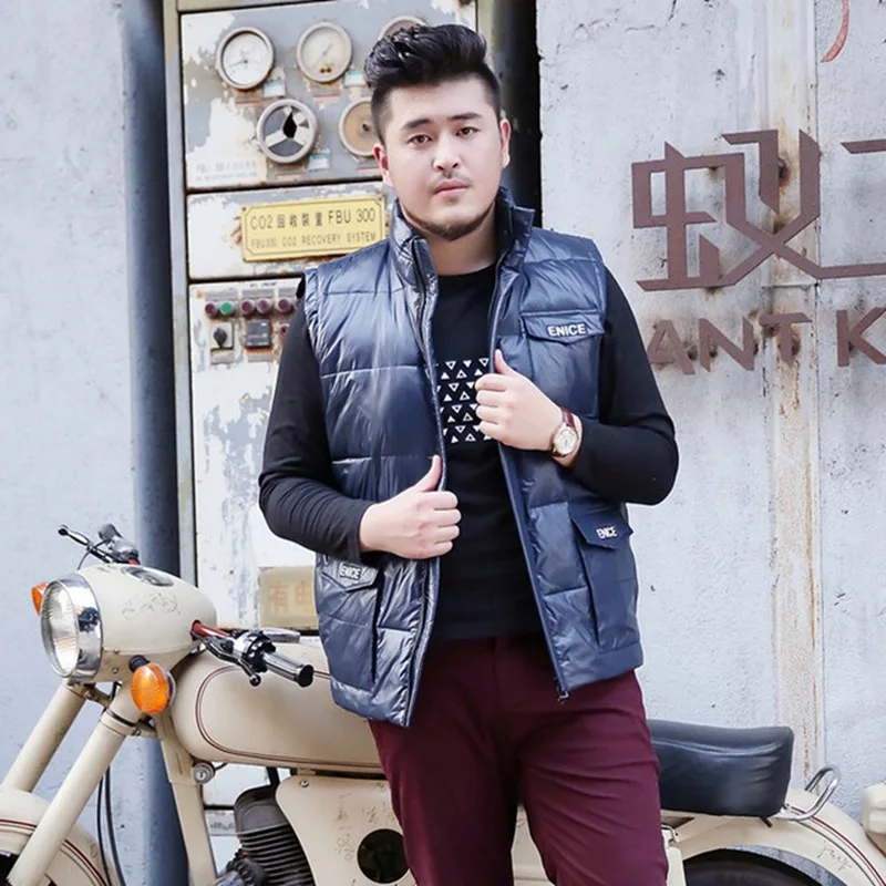 Мужской жилет с воротником стойкой повседневный большого размера на пуху вес