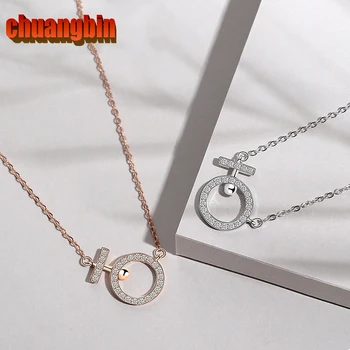 

Genuine S925 Sterling Silver Necklace Female Korean Version Micro Inlaid Zircon Clavicle Chain Exquisite Circle Silver Necklace