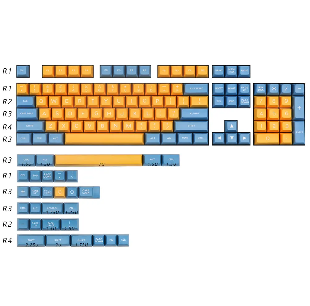 MAXKEY SA KA Набор колпачков для клавиш Doubleshot ABS 125 механической клавиатуры cherry mx |