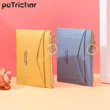 Женские держатели для карт, фирменный Бизнес ID кредитный кошелек с отделами для карт, Женский мягкий кожаный мини-кошелек, кошелек для монет, женский брелок, новинка