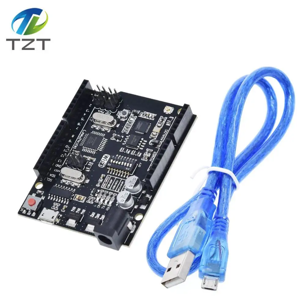 UNO R3 + WiFi ATmega328P ESP8266 (память 32 Мб) Φ CH340G для Arduino Uno NodeMCU WeMos Новое поступление |