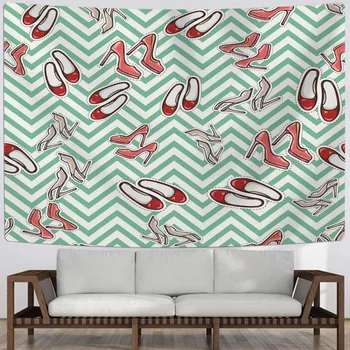 

Red High-Heeled Tapestry High Heels Hanging 3D Print Makeups Wall Tapestry For Living Room Tapestry For Bedroom Wall Carpets