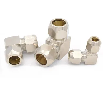 

Pneumatic oil Pipe Fitting 4 6 8 10 12 14 16mm Pipe OD Elbow 90 Degrees Brass Compression Tube Pipe Fittings Connector