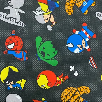 

Good Cartoon American Capatin Digital printing Fabric Spiderman 100%Cotton Fabric Sewing Material DIY Boy's Shirt Baby Clothing
