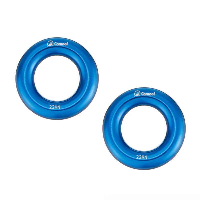 2Pcs Blue 2 шт. 22kN алюминиевое кольцо Rappel, гамак с круглым кольцом для альпинизма, такелаж, спасательное дерево, скалолазание, гамак, установка - Цвет: 2Pcs Blue
